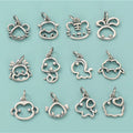 Vintage Style Jewelry Accessories 925 Sterling Silver Hollow Chinese Zodiac Charm Pendant for Necklace Bracelet Making