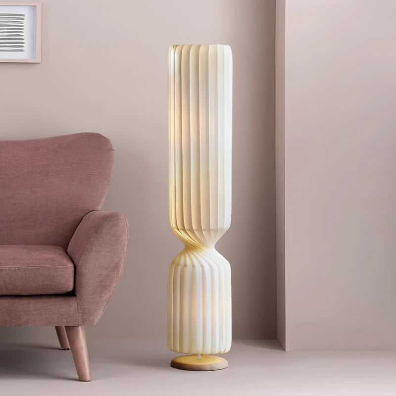 Nordic Modern Floor Lamp with LED Light Source Cloth Art Design White Silk Shade for Home Decor Living Room Restaurant Hotel