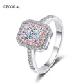 Factory Wholesale Luxury Jewelry 925 Sterling Silver Radiant Emerald Cut Ring 1 Carat  Moissanite Ring