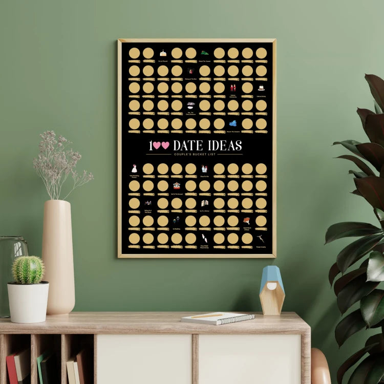 100 Dates Scratch Off PosterValentine's Day Idea 100 Things Bucket List Scratch Off PosterGood Gmens Poster