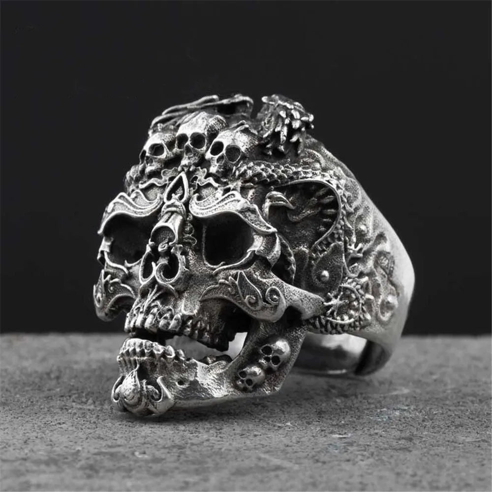 2025 New Hot Selling Skull Ring Personality Retro Antique Men Rings