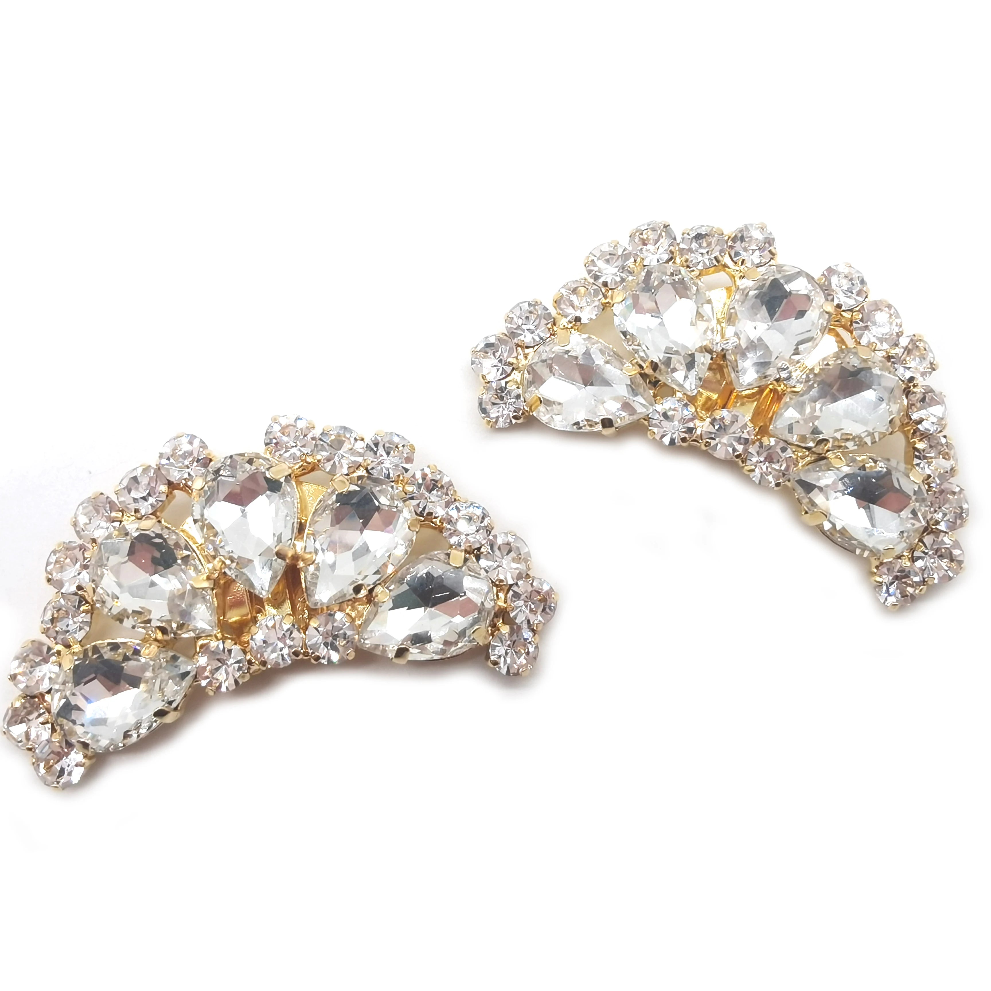 Wholesale Silver Crystal Removable Shoes Buckle Rhinestone Bridal Shoes Clip Women Heel Shoes Clip Embellishment
