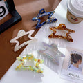New Design Wholesale Hair Claw Clips Hollowed-out Star-shaped Hair Accessories Women Acetate Hair Claws