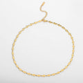 Vintage Oval Chain Necklace Daily Jewelry 18K Gold Plated Stainless Steel Oval Chain Choker Necklace for Girl
