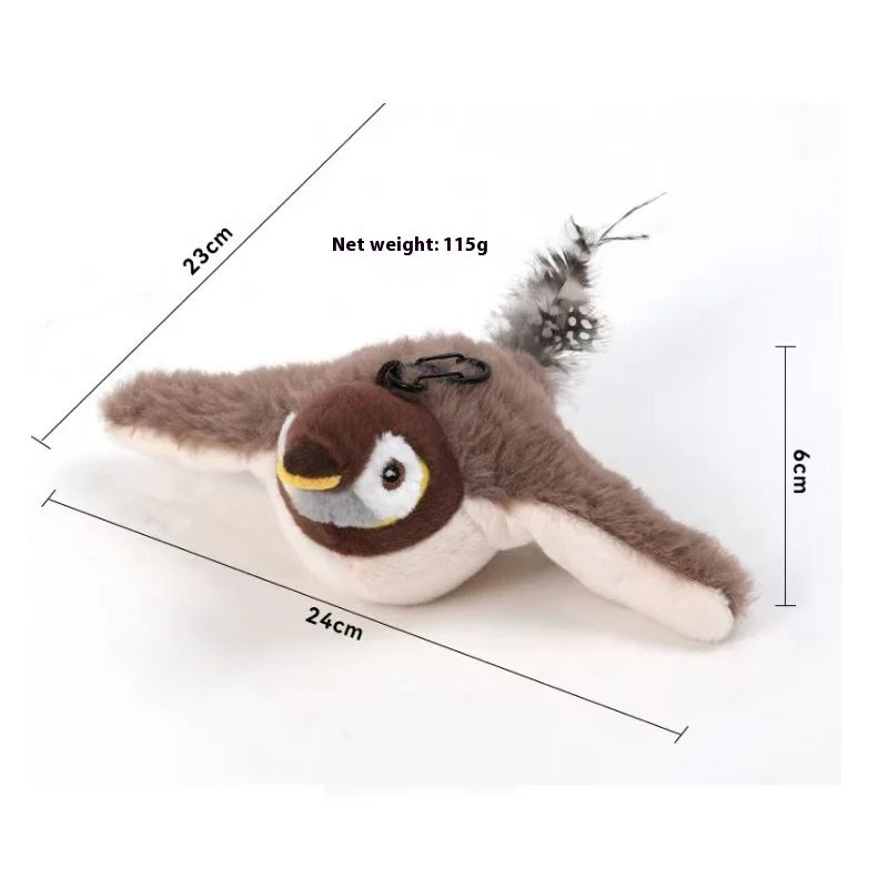 Modern Interactive Plush Simulation Bird Toy for Cats Eco-Friendly Small Size Electric Cat Toy Pet Movement Interactive Toy