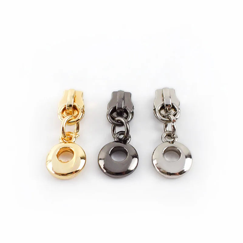 MeeTee KY245 Customized Luggage Accessories 3# Circle Hanging Nylon Zipper Puller with Hollow Slider Zippers for Garment and Bag