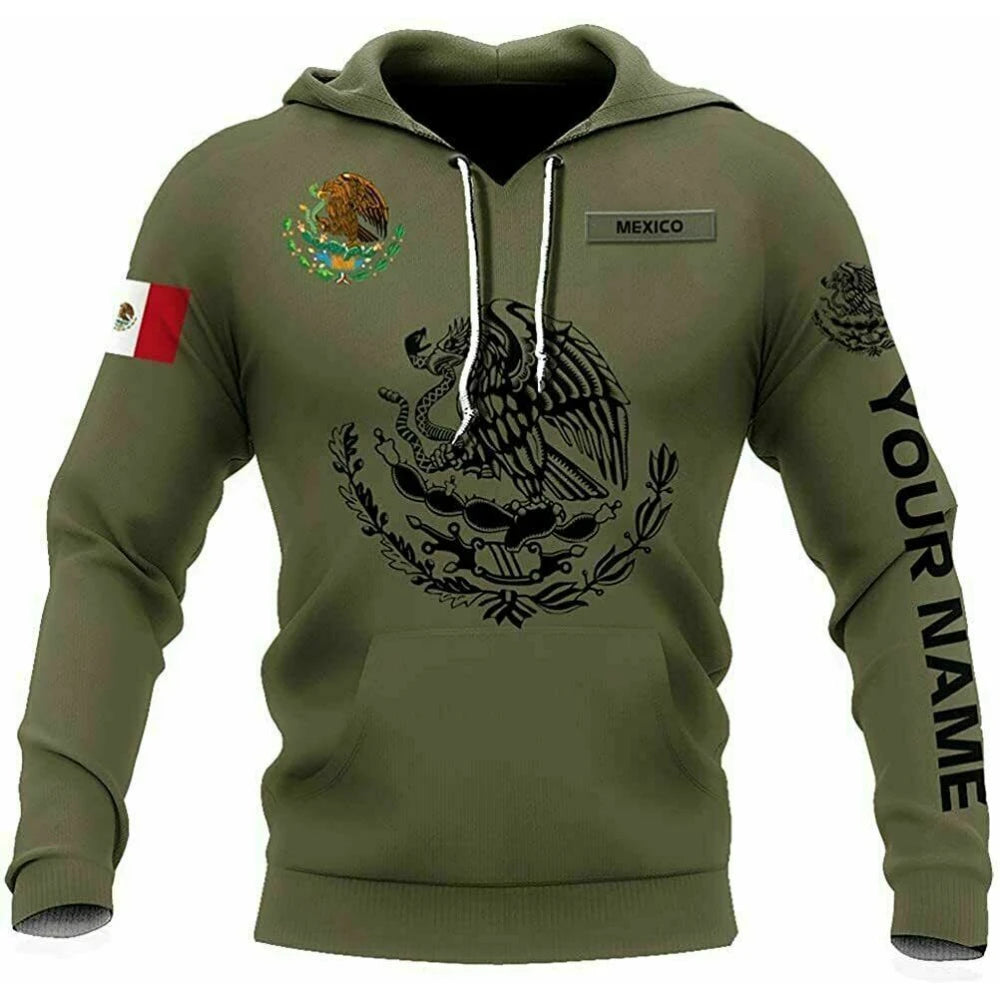 Fitspi Custom Name Mexican Mexico Flag Unisex 3d Hoodie Us Size Best Price Hoodies Sweatshirt Pullover Wholesale