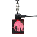Elephant Animal Crystal Glass Rechargeable Key Ring Usb Cable Push Button Led Acrylic Keychain