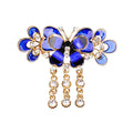 Butterfly Tassel Crystal  Hairpins Women Temperament Elegant Rhinestone Metal Crab Hair Clip Hairgrip