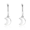 Simple Moon Trend 925 Sterling Silver Stud Earrings for Women Fine Jewelry Small Moon Studs