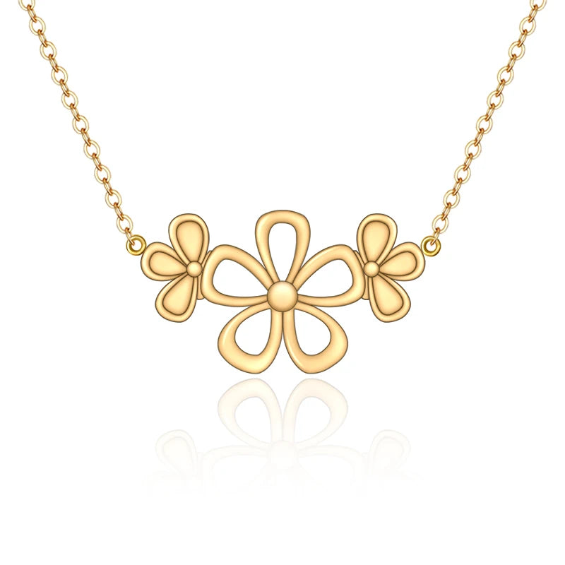 Hot Selling Daochong Custom Fine Jewelry 925 Sterling Silver Gold-plated Flower Pendant Women's Necklace