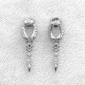 Sterling Silver 5*7mm Semi Mount Stud Eardrops Empty Frame Support Blank Setting S925 Base Without Center Stone DIY for Inlay
