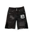 DENIMGUYS Custom Denim Shorts Man Embroidery Stitching Vintage Distressed Street Wear Men's Jeans Shorts