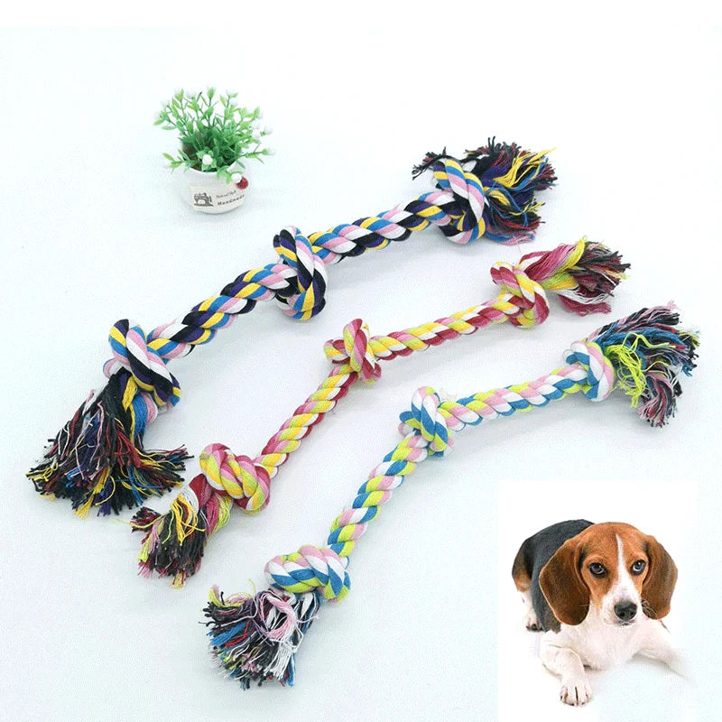 Durable Bite Dog Toy Flossy Chews Cotton Rope Tug Dog Rope Playing Knot Interactive Dog Rope Chew Toy