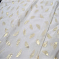 Good Quality Organic Milk Mulberry Silk Metallic Fabric Lurex Gold Wing Pattern White for Women Girl Shirt Apparel