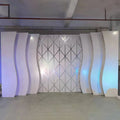 LUCKYGOODS 2021 New White Color Wave Screen Large PVC Backdrop for Wedding BJ210511-12
