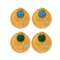 Vintage Turquoise Earrings Hot Selling Hypoallergenic Personalized Round Stud Earrings Jewelry Wholesale Supplier