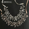 SLBRIDAL Handmade Hot Sale Classic Crystal and Pearls Wedding Headpieces Hair Vine Hair Accessories Headband Bridal Headdress