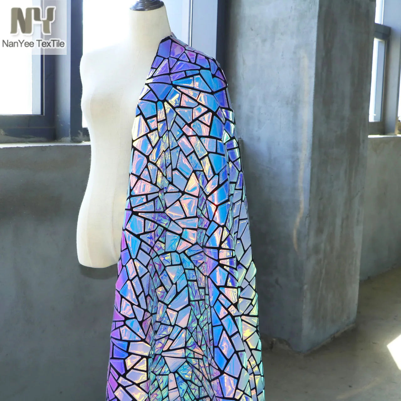 Nanyee Textile Soft Shiny Embroidered Patch Work Sequin Fabric for Blazer