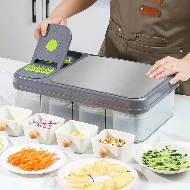 15 In1 Stainless Steel Vegetable Cutter Dicing Kitchen Tool Chopper Vegetable Slicer Chopper Potato Cutter Grinder