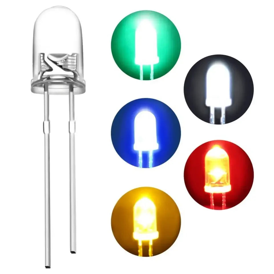 Ultra Bright 5mm Round Led Lamp 20mA Red Green Blue Orange Yellowwhite Pink UV RGB IR Dip LED Lights