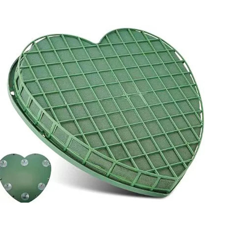D159 Wedding Centerpiece Party Decoration Diy Flower Arrangement Wet Floral Foam Heart Shaped Flower Foam With Suction Cup Tray