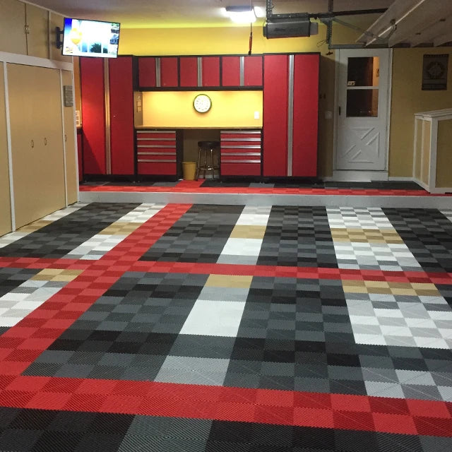 Modular Plastic Polypropylene Basketball Court Tiles Suspended Vinyl Flooring for Garages with Graphic Design Solution