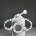 Customizable Ladies Sterling Silver Ring Personalized Fine Jewelry with Trendy Religious Pattern Diamond Stone for Women