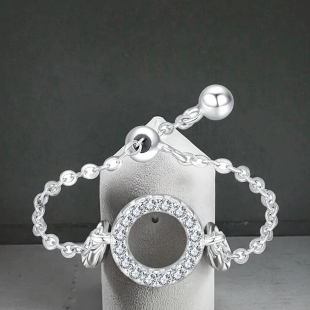 Customizable Ladies Sterling Silver Ring Personalized Fine Jewelry with Trendy Religious Pattern Diamond Stone for Women