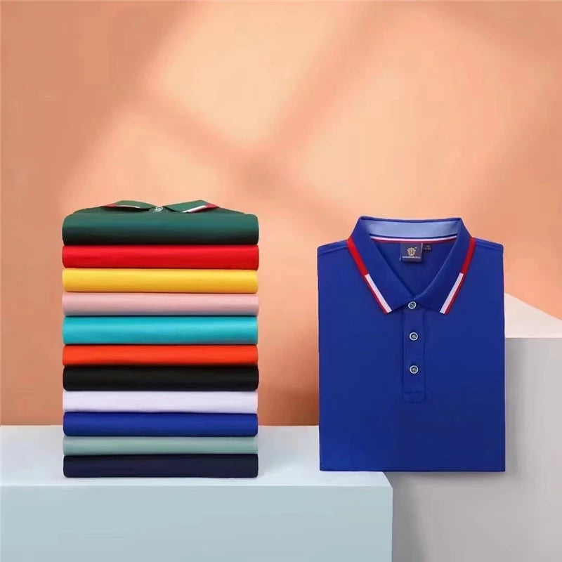 Custom Printed Embroidered Cotton Men's Sports Shirts Loose Fit OEM Golf for Polo T-shirts with Solid Pattern