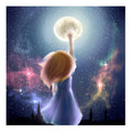 Ever Moment Diamond Painting Girl Touch Moon Stars 5D DIY Wall Decor Full Square Resin Stones Art Craft 3F2154