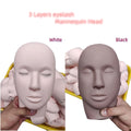 Silicone Mannequin Head with 3 Layers Eyelash Extension Training Supplies Beauty Tool for Practice Lash Models