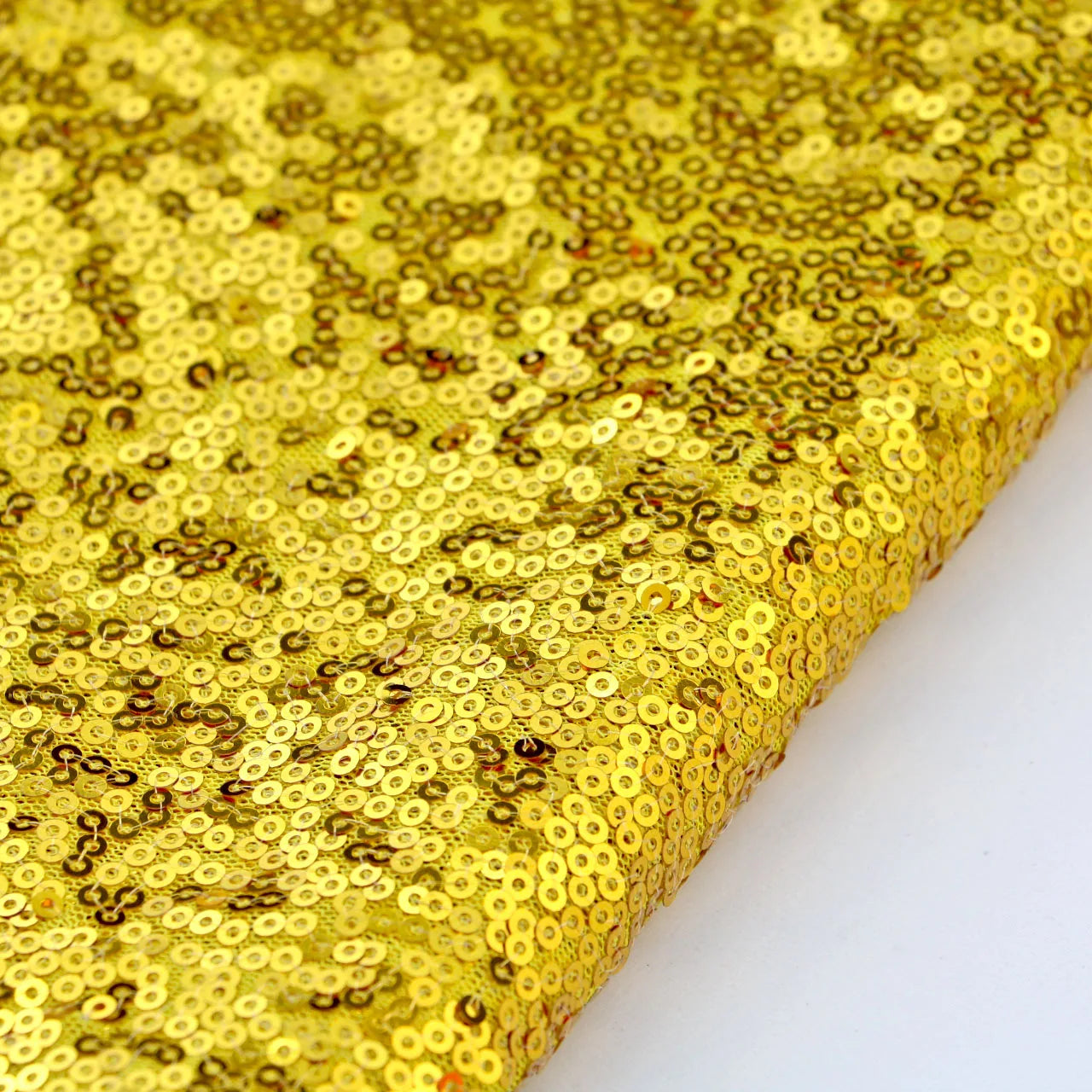 Nanyee Textile Dazzling Eyes 3MM Bright Gold Sequin Swirl Tulle Fabric