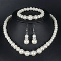 Pearl Necklace Set Includes Stunning Bracelet and Earrings Jewelry Gift for Women