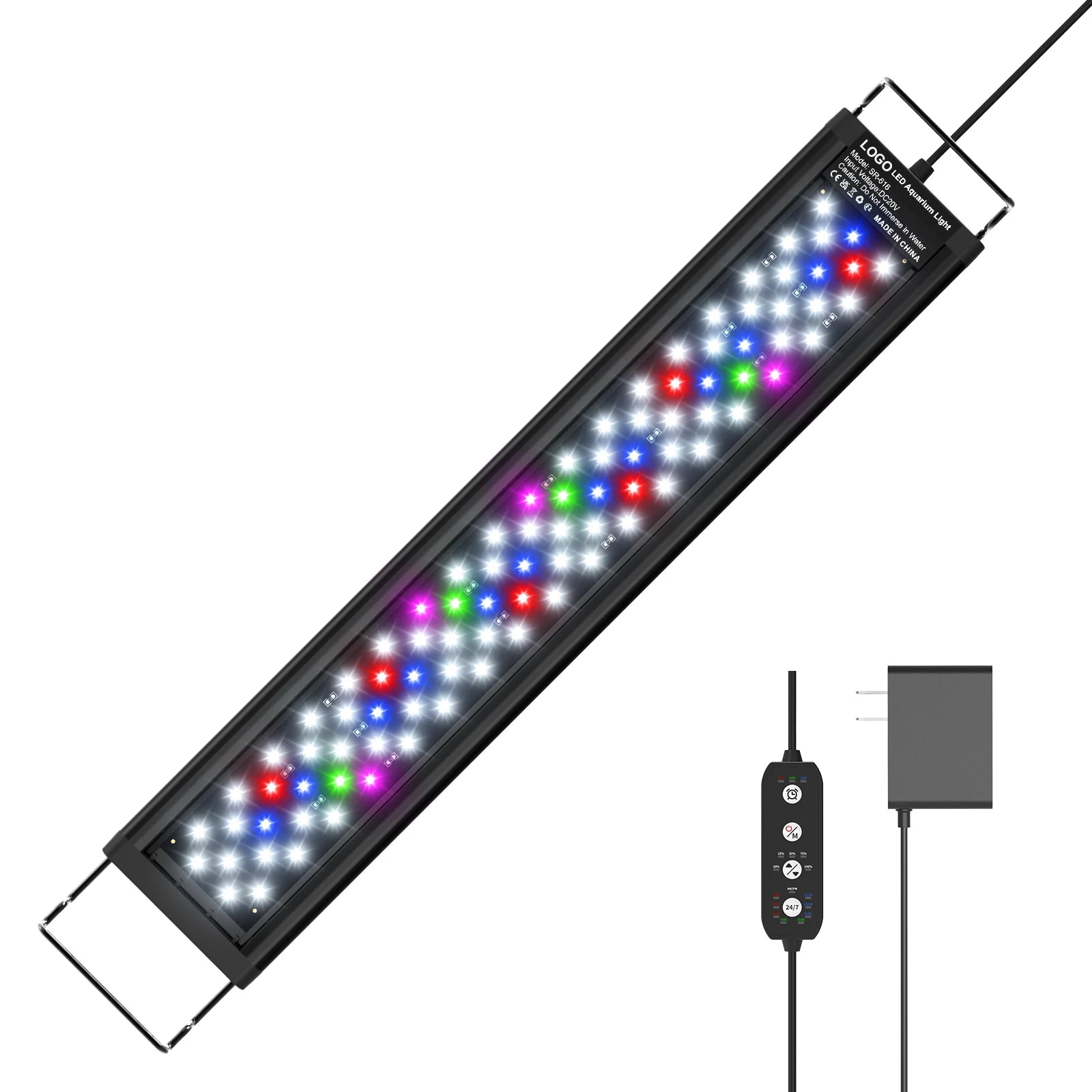 30-120 CM Full Spectrum Fish Tank Light Lamp with Extendable Brackets Led Aquatic Planted Aquarium Light for Live Plant Tank