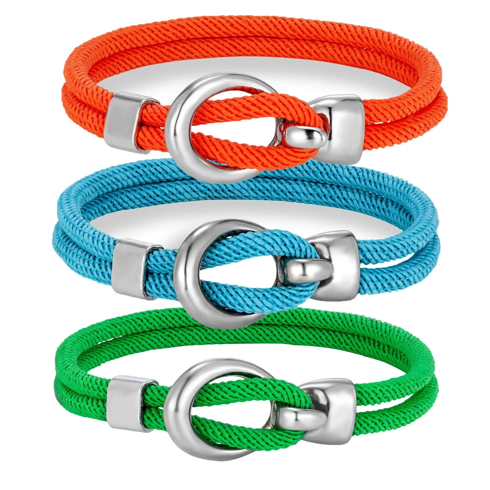 New Listing Simple Milan Stainless Steel Cuff Bracelet Couple Jewelry Multi Colors Handmade Braided Double Layers Anniversary