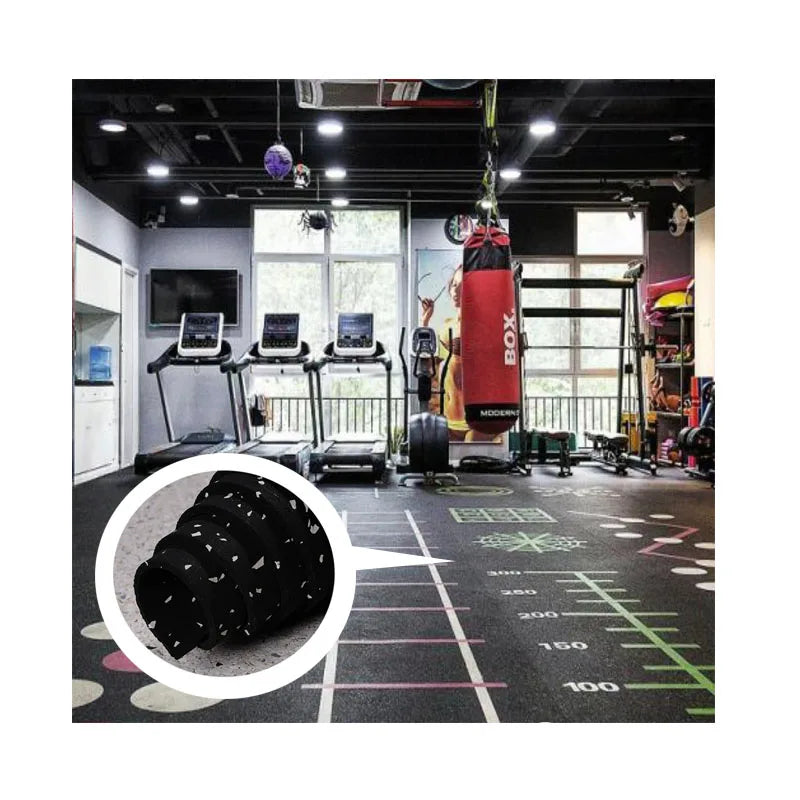 Solid Color 100% Crossfit 3-12Mm Epdm Gym Rubber Flooring Roll Mat