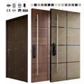 British Style External Wood Doors for Villas Plain Hardwood Front Entry Door Modern Main Hotel Interior and Exterior Doors
