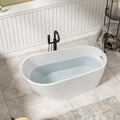 US STOCK Acrylic Freestanding Bathtub  Contemporary Deep Soaking Bath Tub CUPC Certified 59" Free Standing Tub Free Shipping