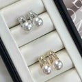S925 Pure Silver Ear Needle Anti-Allergy Design Paired with 8-9mm Natural White Freshwater Pearl Earrings Cheap Pearls