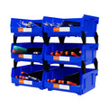 LEADLOONG V4 11x 11x 5Inch 6Packs Stackable Combinable Multi Tools Box Hardware Storage Bin Modular Organizer Waterproof