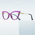 Jiuling Eyewear Ins Style Purple Color Tr90 Frame Eyeglasses Famous Design Vintage Women Cat Eye Glasses Frame Eyeglass