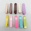 1.3cm*5cm Frilly Edge Oval Hair Clips Colorful Metal Alligator Clips Plain Hair Barrettes for DIY Kids Hair Accessories