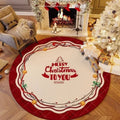 Modern Christmas Style Floral Faux Cashmere Polyester Rug Cool Bedside Carpet for Bedroom Living Room Coffee Table Decoration