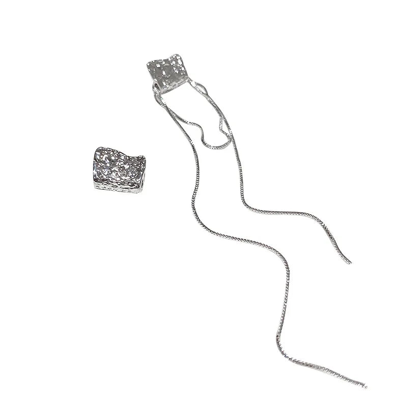 2025 Crystal 2021 Asymmetry Bright Diamond Earrings for Women Sterling Rhinestone Fringe Earring