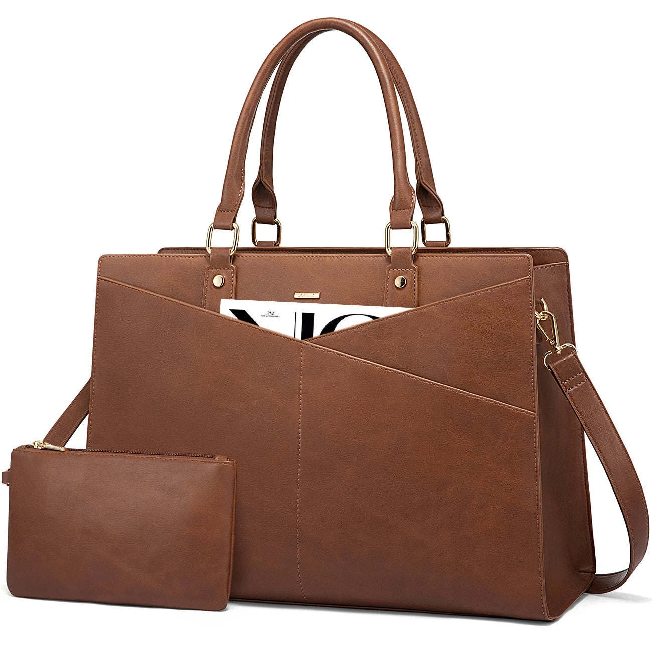 LOVEVOOK 2025 Stylish Ladies Handbags Laptop Work Shoulder Tote Computer Bags Pu Leather 15.6 Inch Women Briefcase Laptop Bags