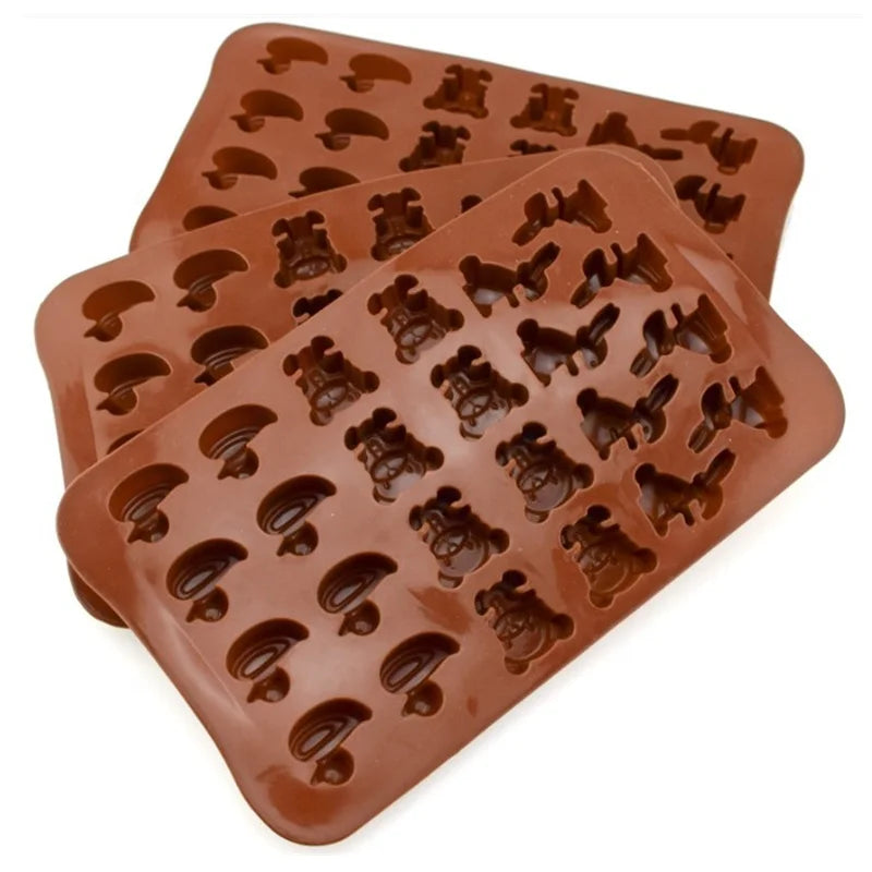 Cartoon Animal Shape Silicone Chocolate Candy Cake Decoration Baking Mold Ice Chocolate Mold