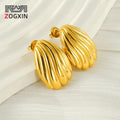 18k Gold Stainless Steel Gold-plated Titanium Steel Earrings Earrings Twisted Shell Pattern Striped Stud Earrings Female