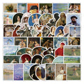 50Pcs Famous Oil Paintings Graffiti Stickers for Wall Laptop Decor the Renaissance Art Painting Sticker