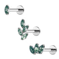 Wholesale G23 ASTM F136 Titanium Piercing Moss Agate Stud Ear Conch Septum Nose Lip Earlobe Tragus Cartilage Earrings Women Body
